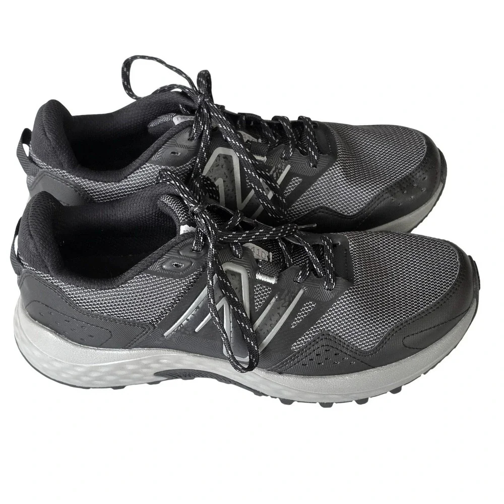 New Balance Unisex Mens 9 Womens 10.5 Trail Running Shoes Black Grey Sneakers